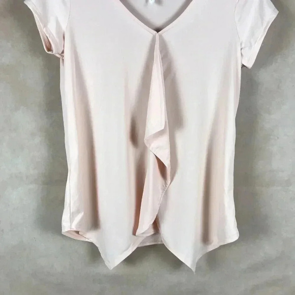 NY COLLECTION Pink Asymmetrical Ruffled Top NWT Small - Picture 3 of 6